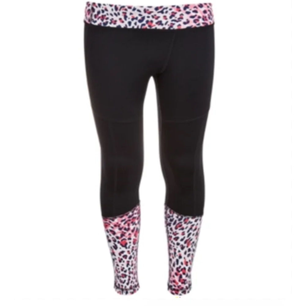 Ideology Girls Large Black & Pink Amimal Print Athletic Leggings